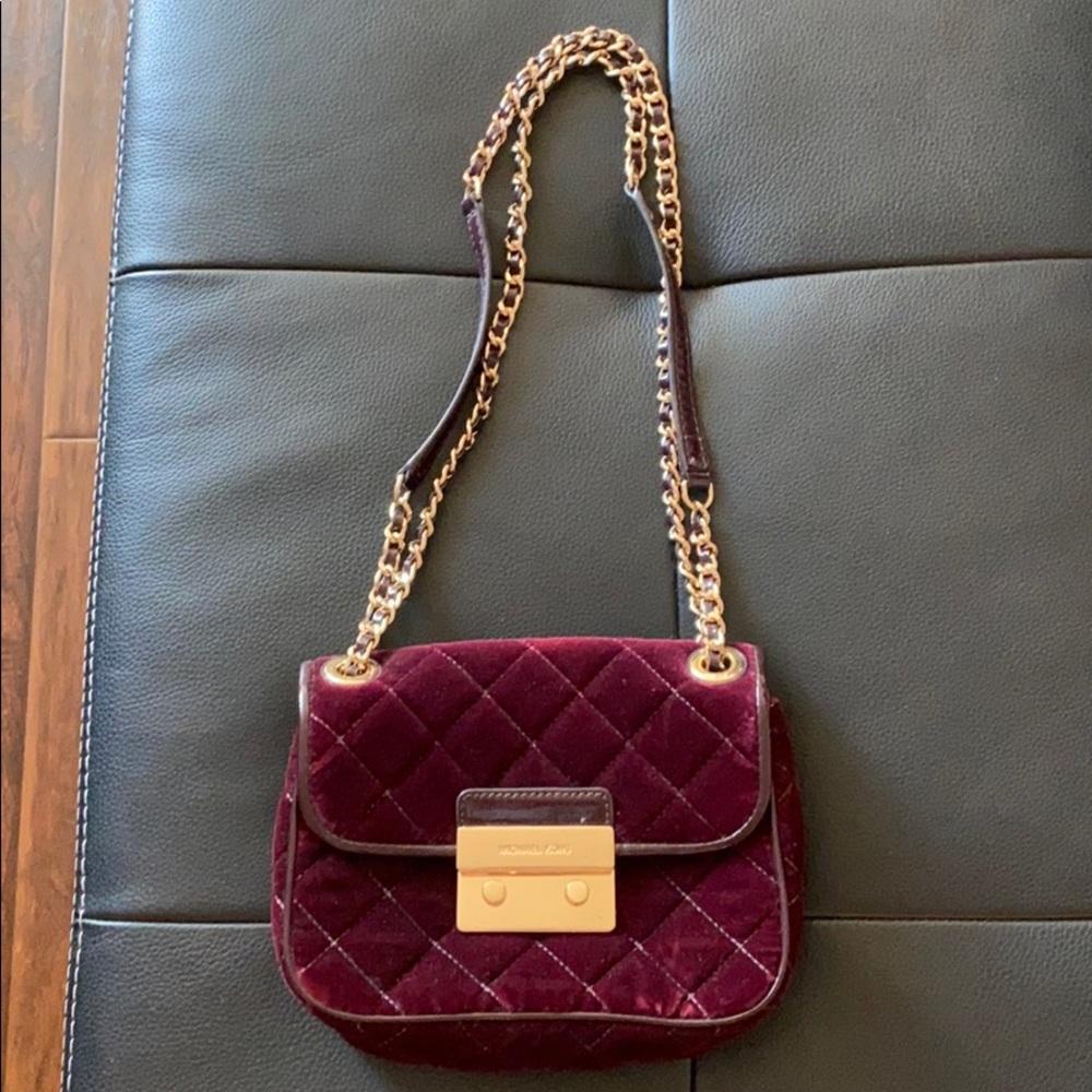 Michael Kors Sloan Small Velvet Shoulder Bag